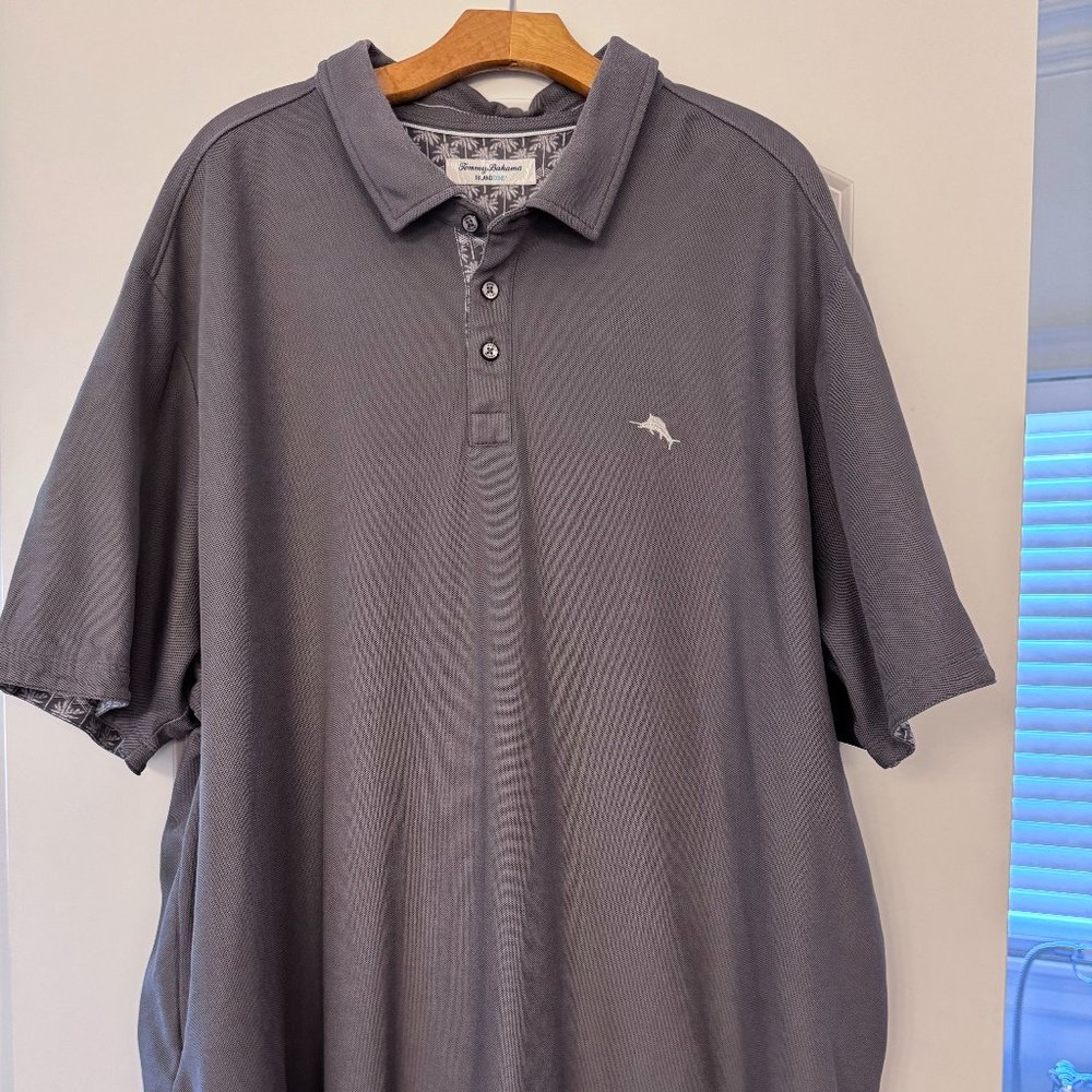 Mens Tommy Bahama Short Sleeve Polo Knit Shirt, 3XL, dark gray